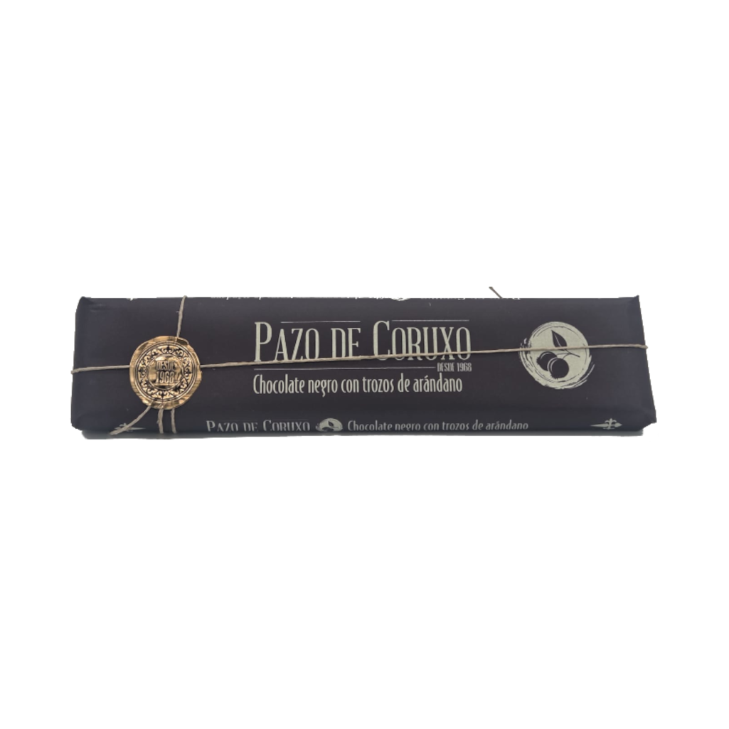 Chocolate negro con trozos de arándano de Pazo de Coruxo