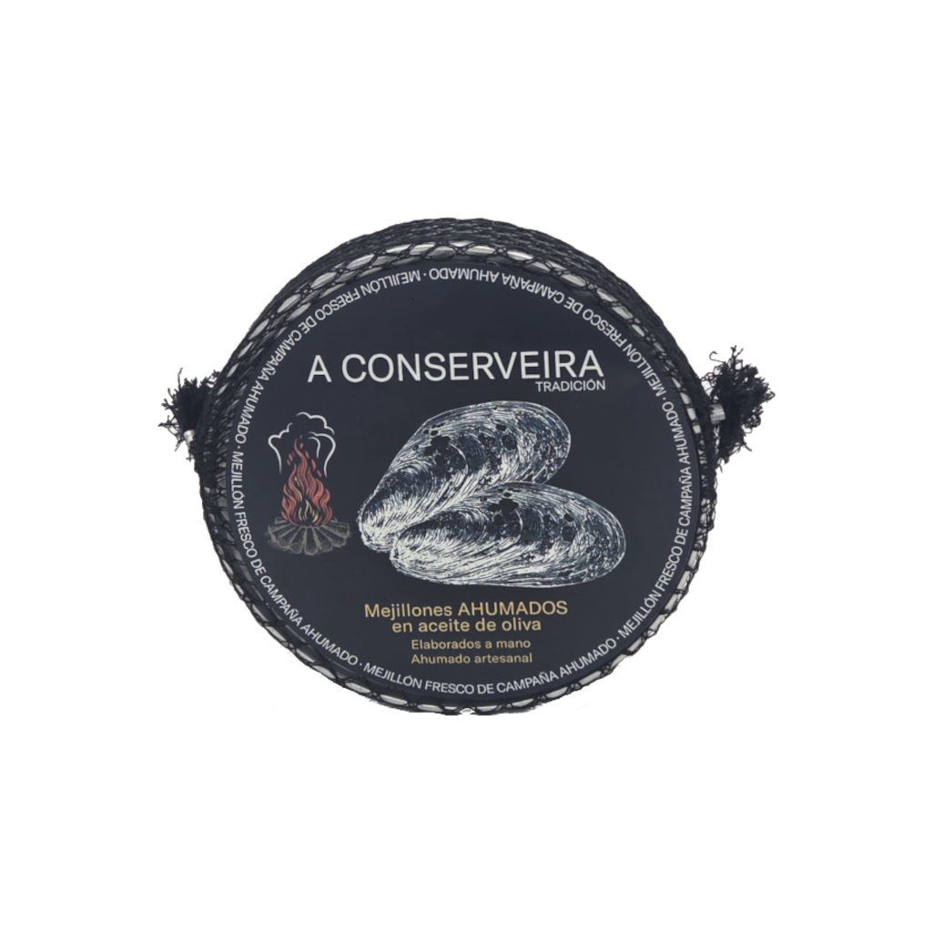 Mejillones ahumados en aceite de oliva de A Conserveira
